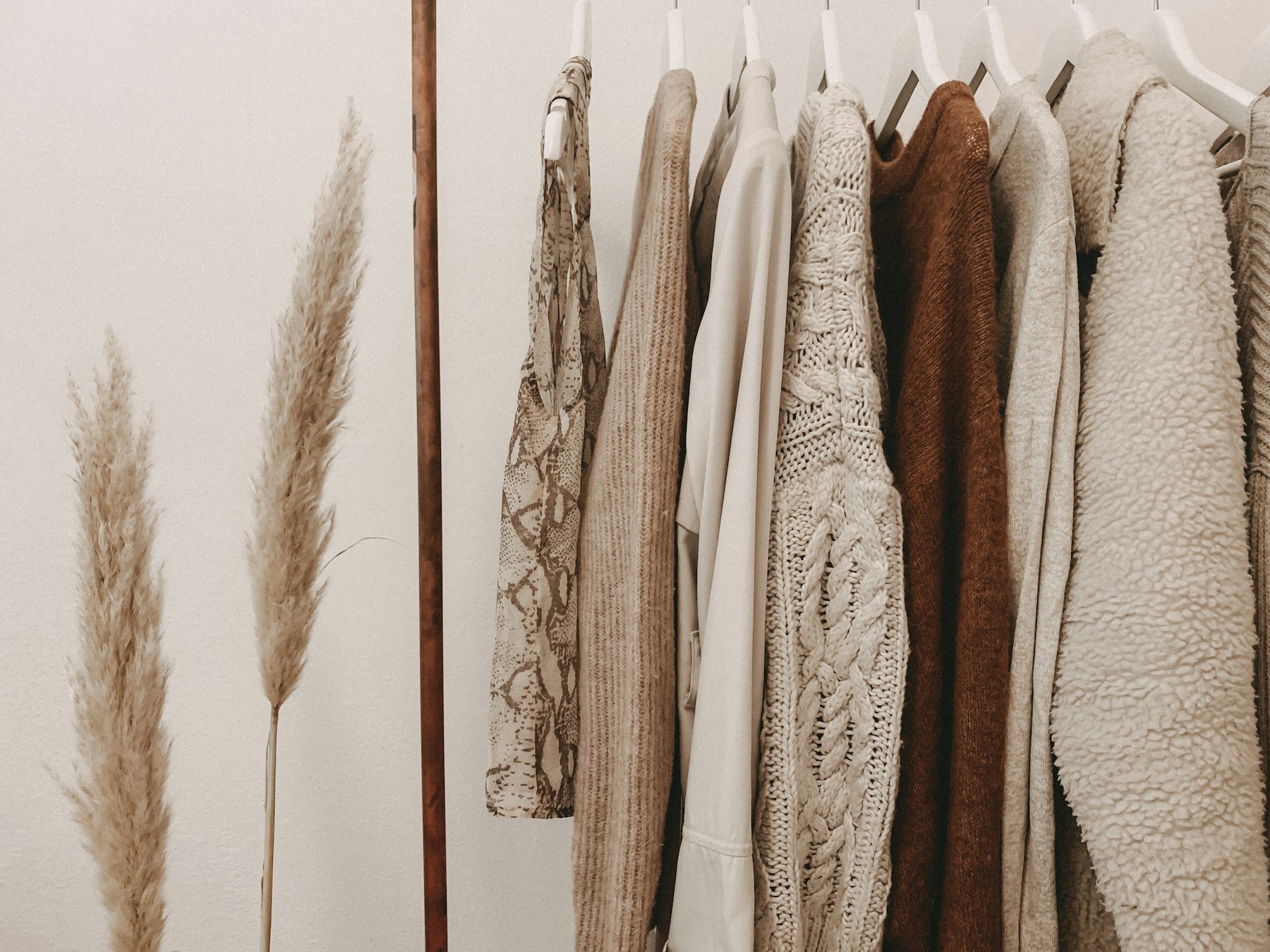 Knitwear on a clothing rail
