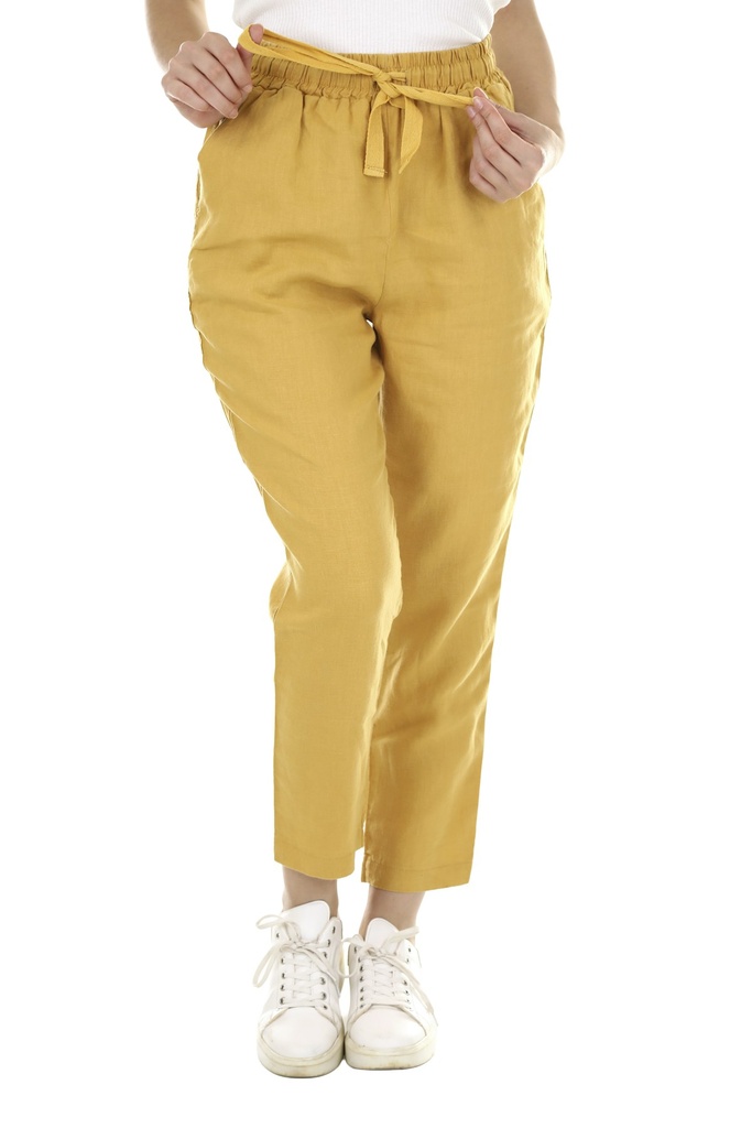 Mustard tapered trousers