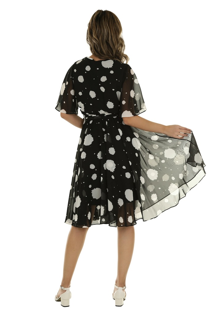 Polka dot chiffon dress