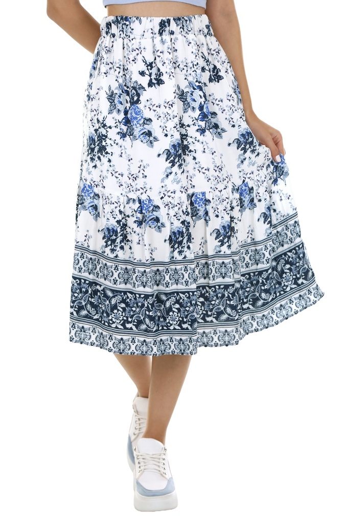 Floral midi skirt